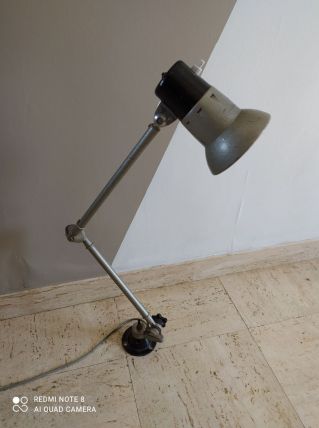 Lampe atelier année 50-60 a 2 bras style jielde
