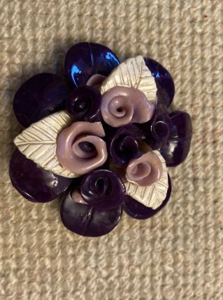 Broche vintage à fleurs 