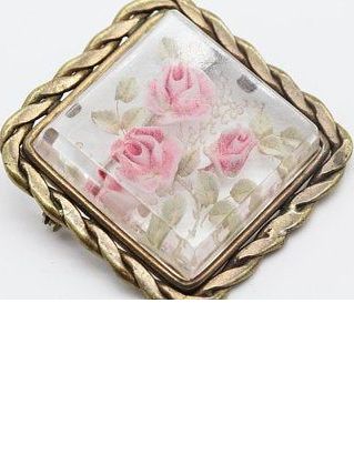 Broche lucite fleurs vintage