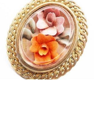 broche lucite fleurs 