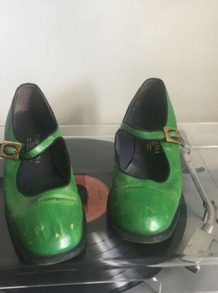 Escarpins en cuire vert FIORENTINA, made in Italy , T38
