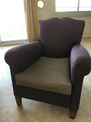 Fauteuil club tissu tout refait