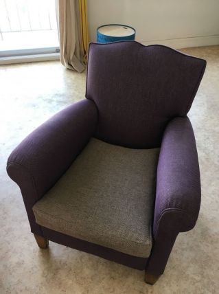 Fauteuil club tissu tout refait