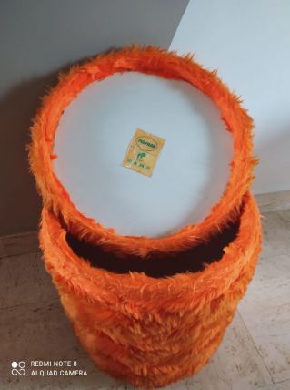 Tabouret vintage pelfran année 70 orange en bel état