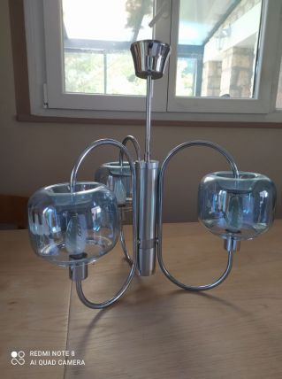 Authentique plafonnier année 70 a 3 bras rare