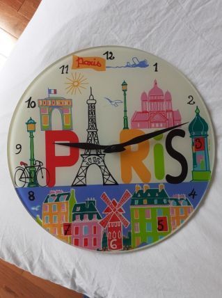 Horloge murale PARIS en verre