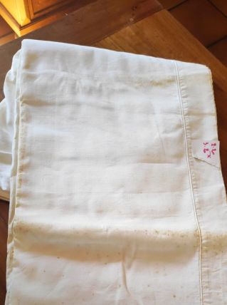 drap coton blanc ancien 2.10 x 2.80 m drap ancien en coton, 