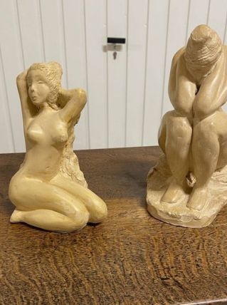 2 magnifiques sculptures en terre cuite Blaise Millet 1890