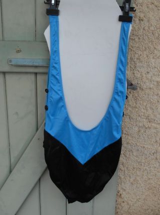 maillot de bain vintage bleu et noir t 44-46 tbe 