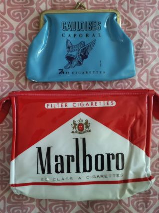 LOT 2 ANCIENS PORTES MONNAIES PUBS CIGARETTES 