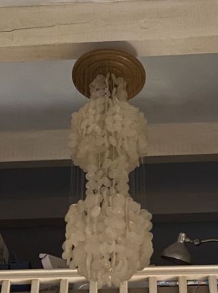 suspension lustre en nacre H130 1970 Flakes