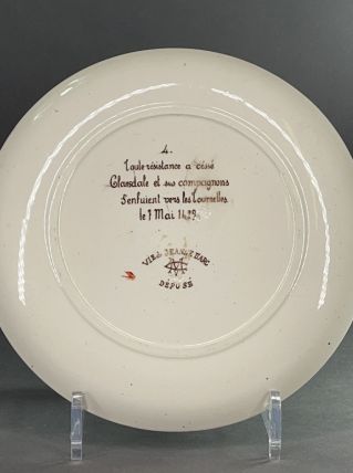 Assiette Creil et Montereau Jeanne d’arc n°4