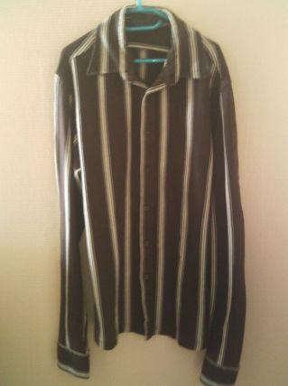 Chemise manche longue marron à rayure taille L marque Zara