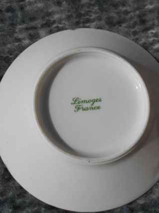 TRES BELLE ASSIETTE DE 10 CM LIMOGES PORCELAINE