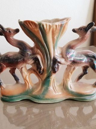 Vase céramique émaillé chevres ( ref K 34 )