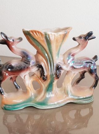 Vase céramique émaillé chevres ( ref K 34 )