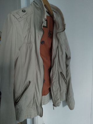 Blouson teddy veste courte beige écrue  Femme taille 36