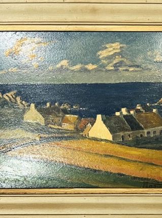 Bord de mer en Bretagne  Huile sur carton Morisot