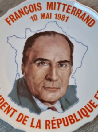 Assiette porcelaine François mitterand 