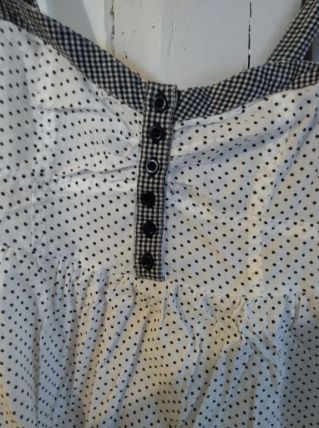 Haut débardeur top vichy petits pois rétro femme taille36