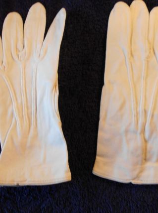 GANTS VINTAGE ANCIEN ENFANT FILLE GARCON T 5;5 CM BLANC 