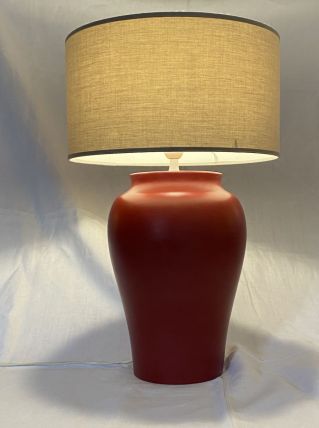 Lampe de salon couleur : bordeaux / Hermès avec abat-j