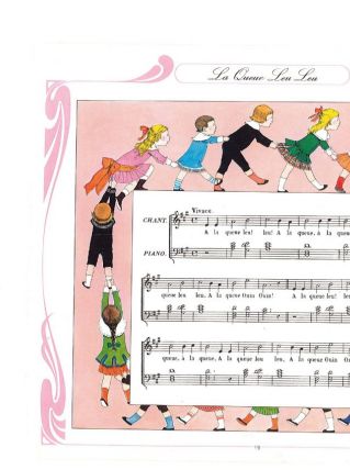 Illustration enfantine vintage "La queue leu leu"