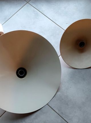 Lot de 2 suspension métal orange vintage