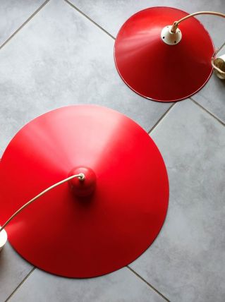 Lot de 2 suspension métal orange vintage