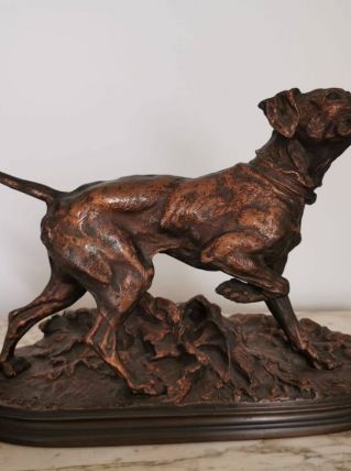 Statue chien en bronze