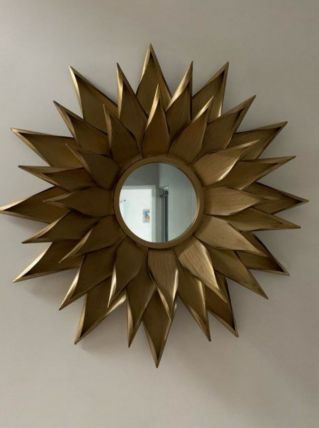 Miroir métal fleur