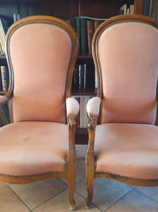 Paire de fauteuils Voltaire