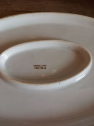 Plat decor poisson porcelaine 