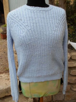 PULL VANESSA BRUNO T 36-38-40 NEUF BLEU CLAIR 