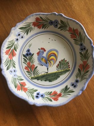 Assiette décor coq Quimper