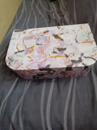 Valise décoration en carton décoré décopatch