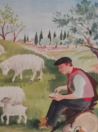 Affiche scolaire vintage Le berger