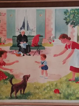 Affiche scolaire vintage Les premiers pas