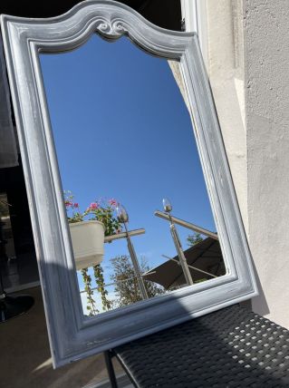 Miroir bois relooké gris, un coup de coeur