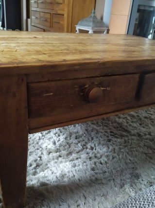 table basse bois brute  meuble ancien table de ferme