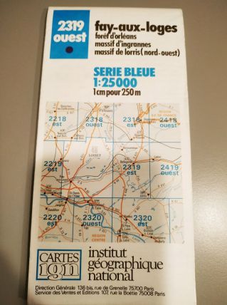 Carte IGN 2319 Fay Aux Loges Série bleue 1987