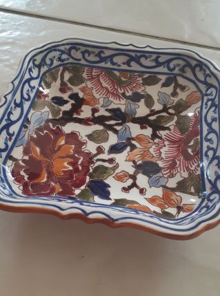 Coupelle en  Gien. Modéle Pivoines.