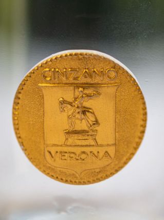Verre Cinzano médaillon doré Verona - années 70