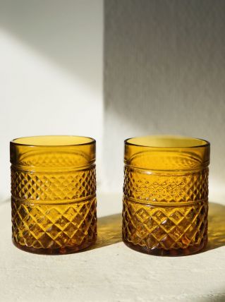 VERRES A WHISKY AMBRES