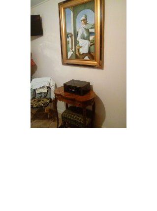 Grande Huile sur toile "La dame à Dauville" rétro