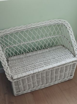 Fauteuil coffre rotin