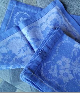 Serviettes de table bleues x 6 