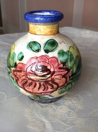petir vase ceramique decor floral années 60