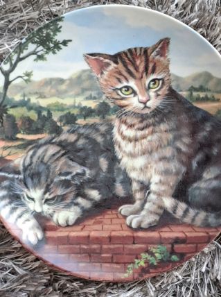 Assiette décorative chats 