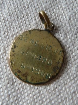 1968 - Ancienne médaille Saint Christophe plaqué or